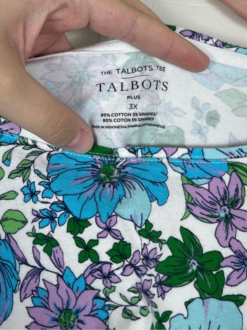 Talbots The Talbots Tee Plus 3X Floral Print 3/4 Sleeve - Picture 6 of 7